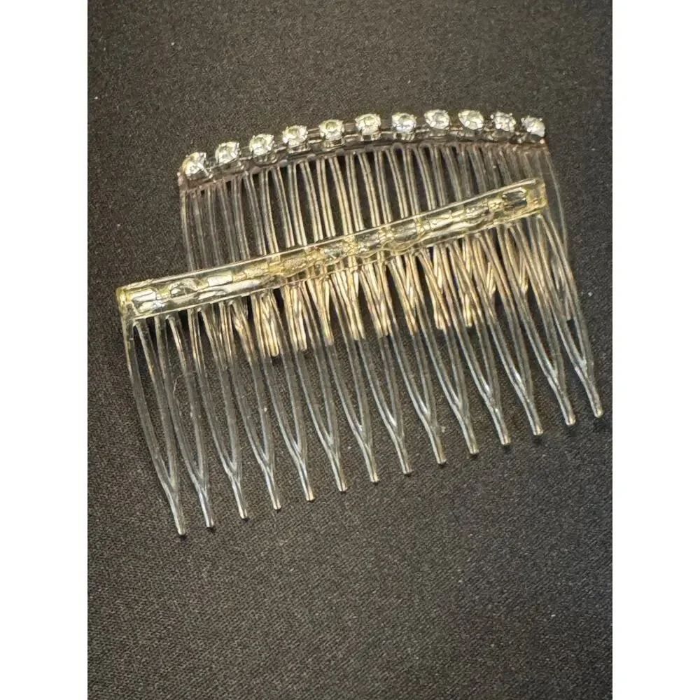 Vintage USA Set of Hair Combs w/ Rhinestones